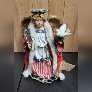 Kurt S. Adler Fabriché Patriotic Angel Statue Figurine 10" Statue of Liberty